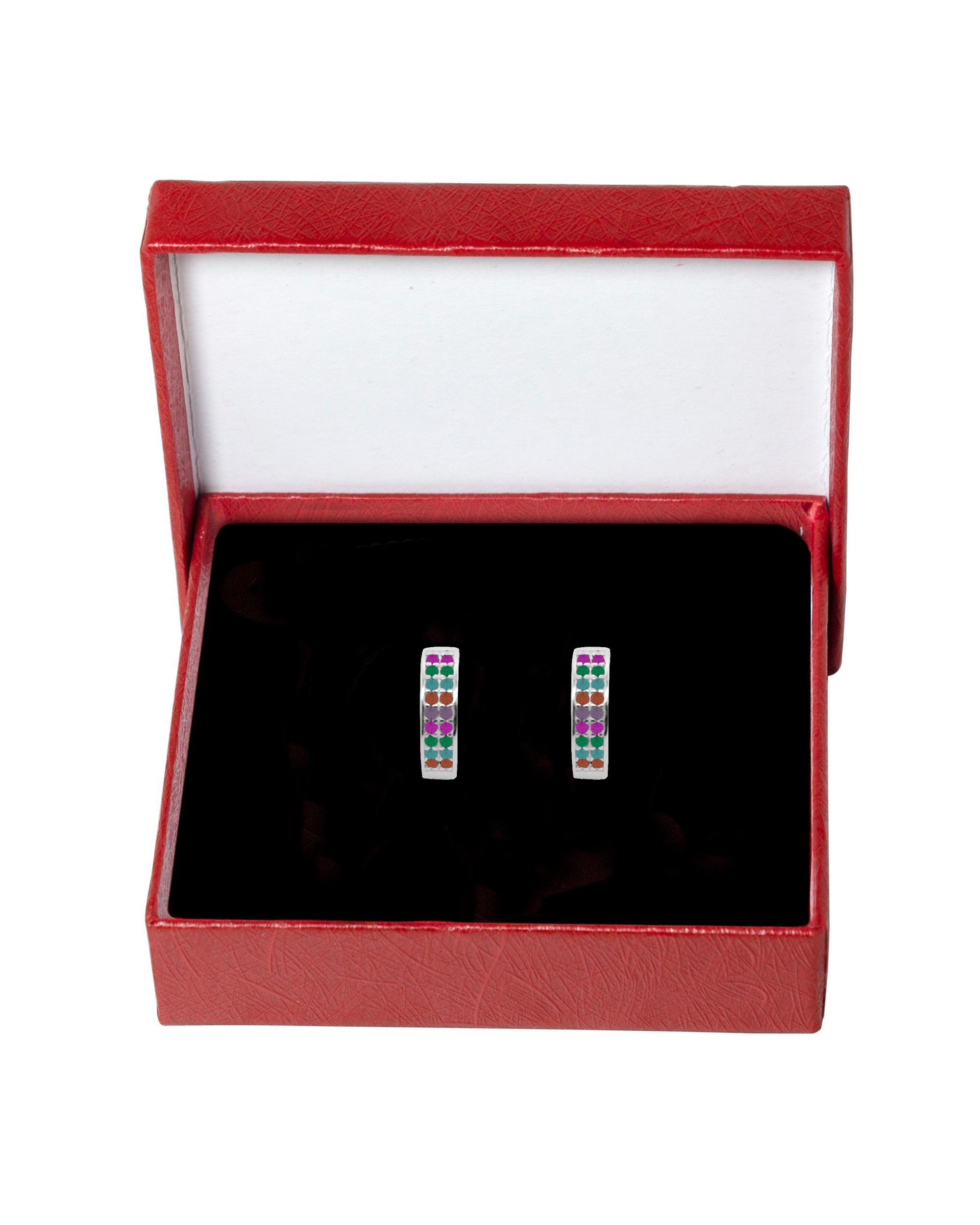 Foto 5 pulgar | Aretes de Plata 925 Horoz Cp268 Huggie Multicolor