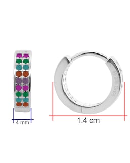 Foto 5 | Aretes de Plata 925 Horoz Cp268 Huggie Multicolor