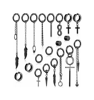 Foto 1 | Aretes Falsos Piercing Lab.G Negros 20 Piezas