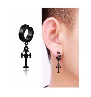 Foto 3 | Aretes Falsos Piercing Belug Negros Estilo Punk Colgantes 17 Piezas