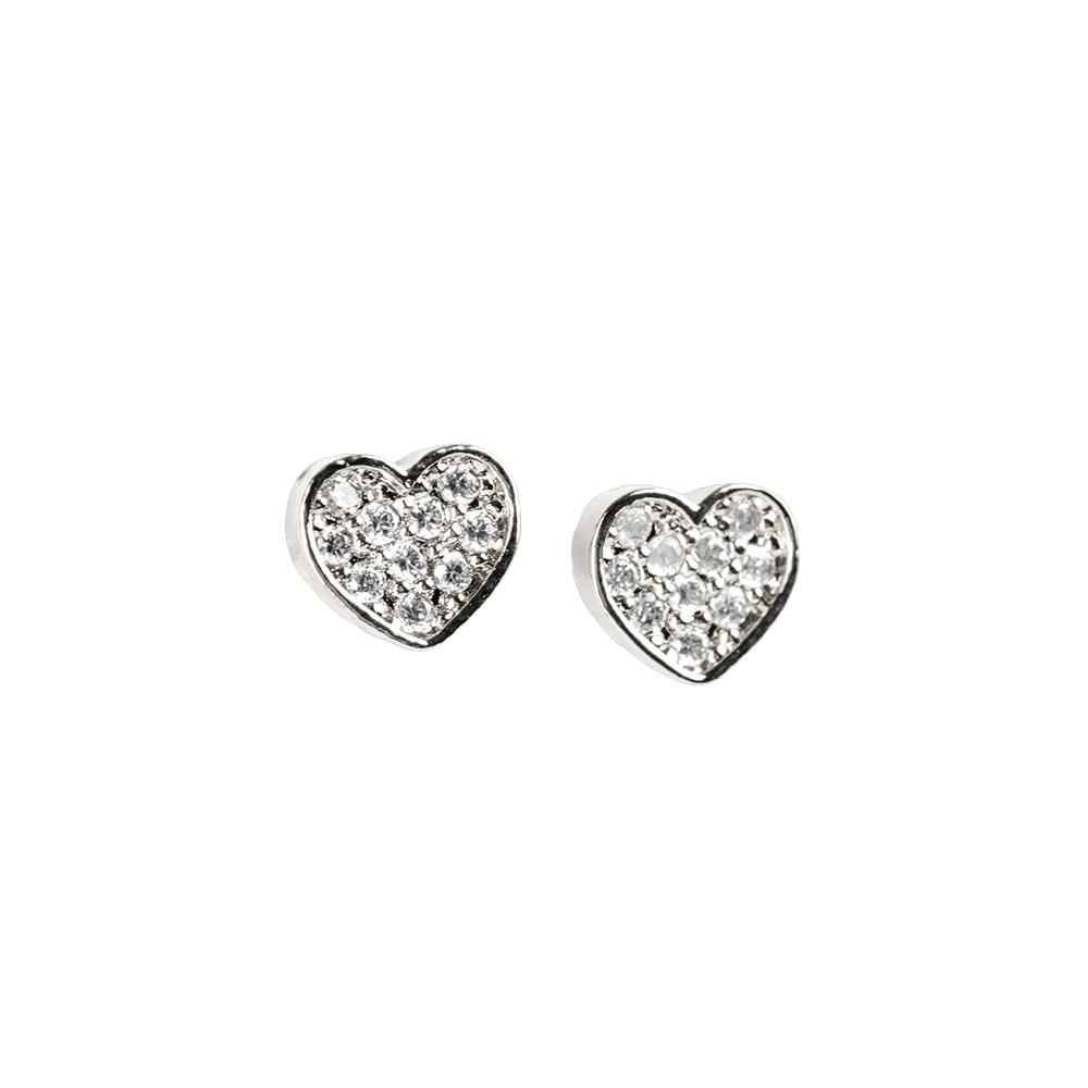 Aretes Mujer de Corazón Luckyly, Modelo Melody Plata