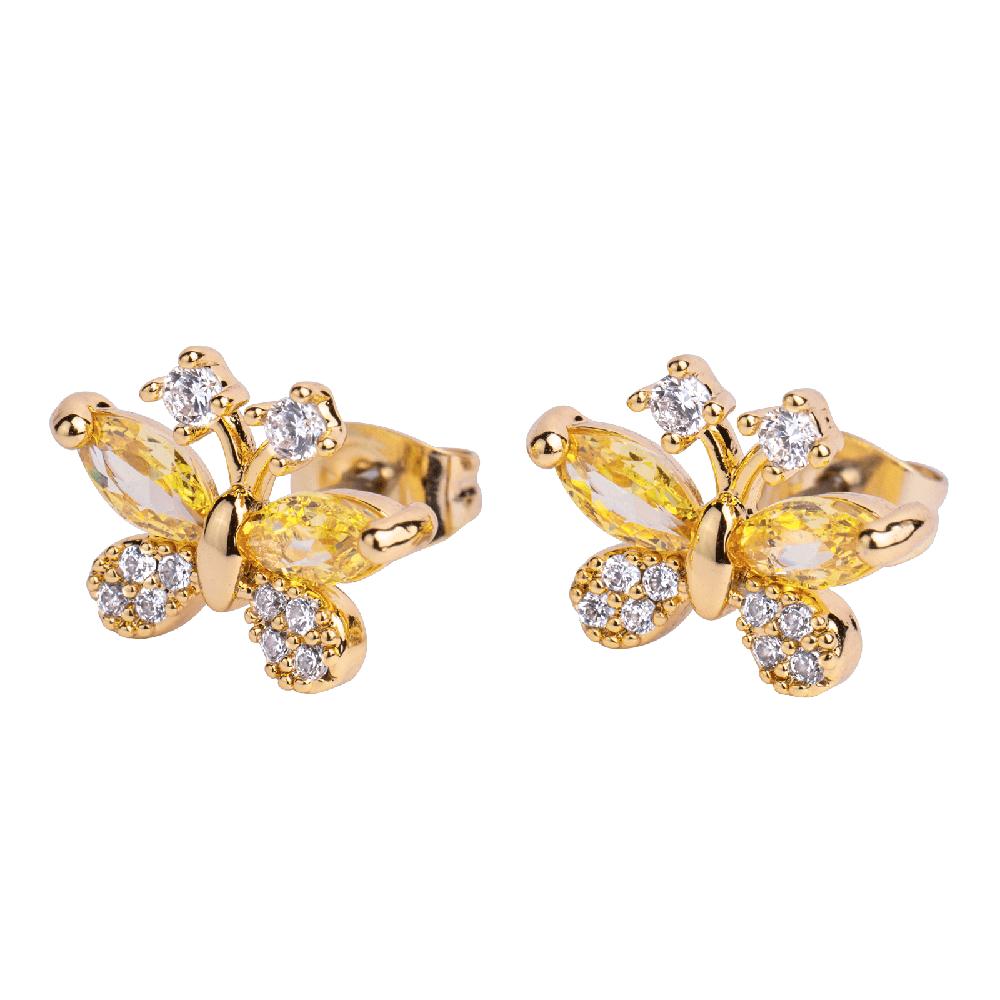 Aretes para Mujer de Mariposa Luckyly, Modelo Gina Oro