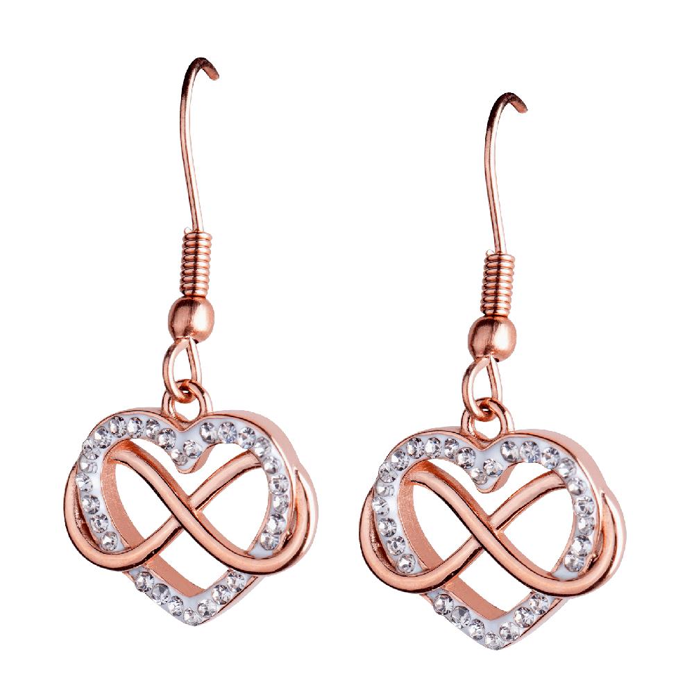 Foto 2 | Aretes para Mujer Corazón Infinito Luckyly, Modelo Natty Oro Rosa