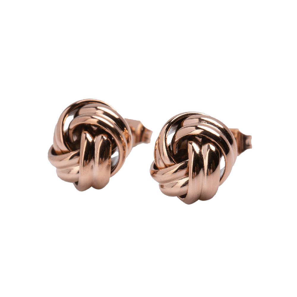 Foto 2 pulgar | Aretes para Mujer de Nudo tipo Broqueles Luckyly, Modelo Knot Oro Rosa