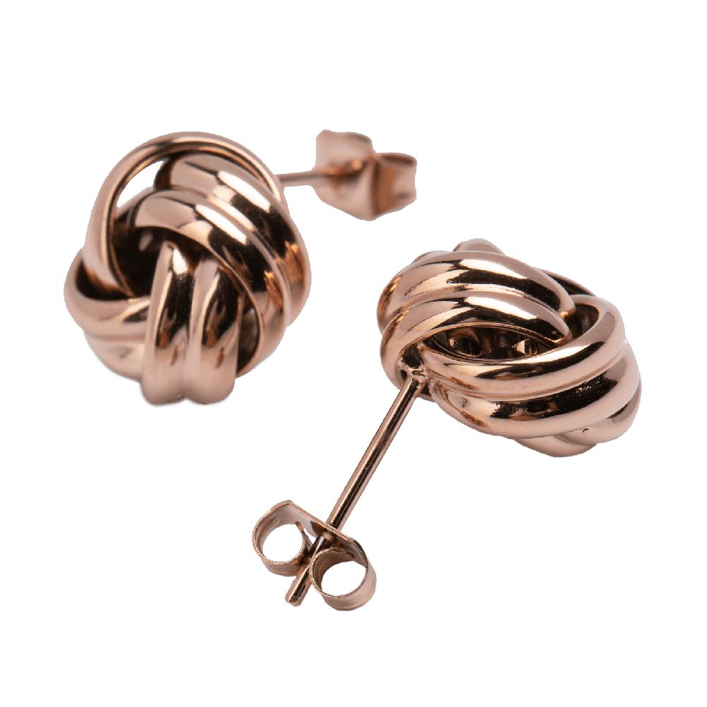 Foto 3 pulgar | Aretes para Mujer de Nudo tipo Broqueles Luckyly, Modelo Knot Oro Rosa