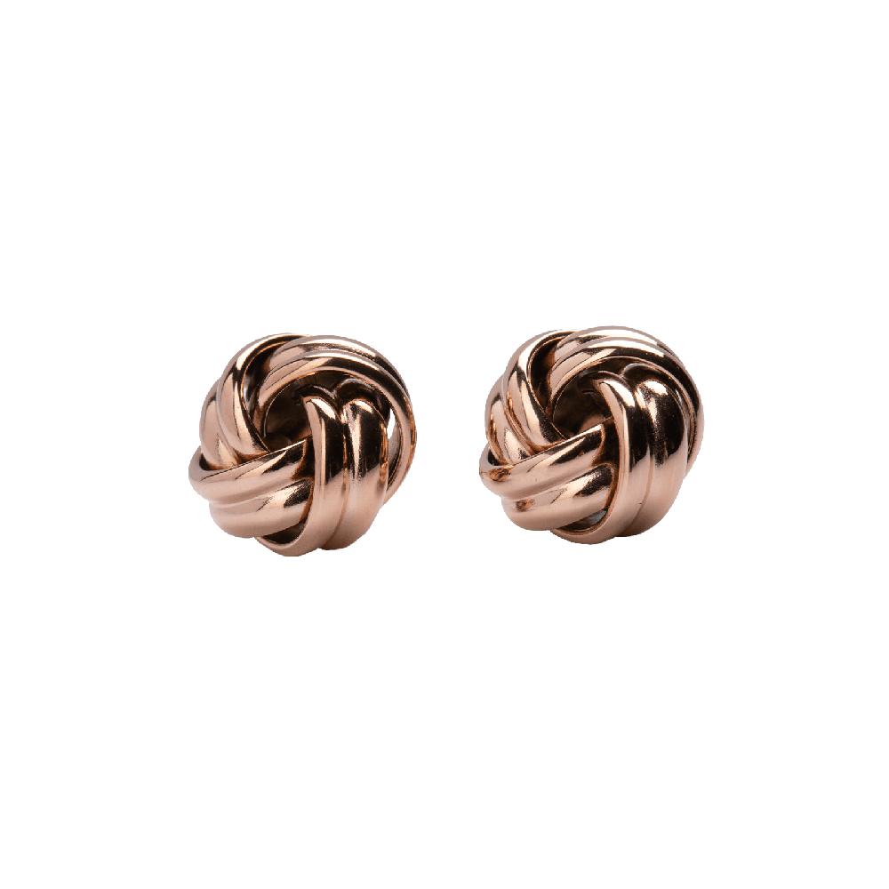 Foto 4 pulgar | Aretes para Mujer de Nudo tipo Broqueles Luckyly, Modelo Knot Oro Rosa