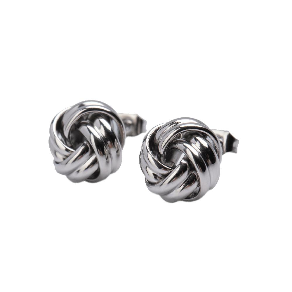 Foto 2 pulgar | Aretes para Mujer de Nudo tipo Broqueles Luckyly, Modelo Knot Plata