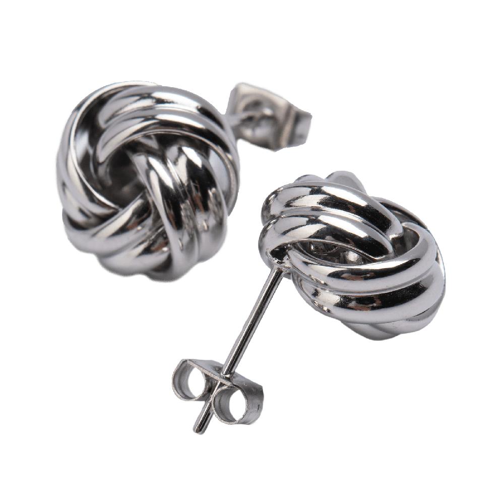 Foto 2 | Aretes para Mujer de Nudo tipo Broqueles Luckyly, Modelo Knot Plata