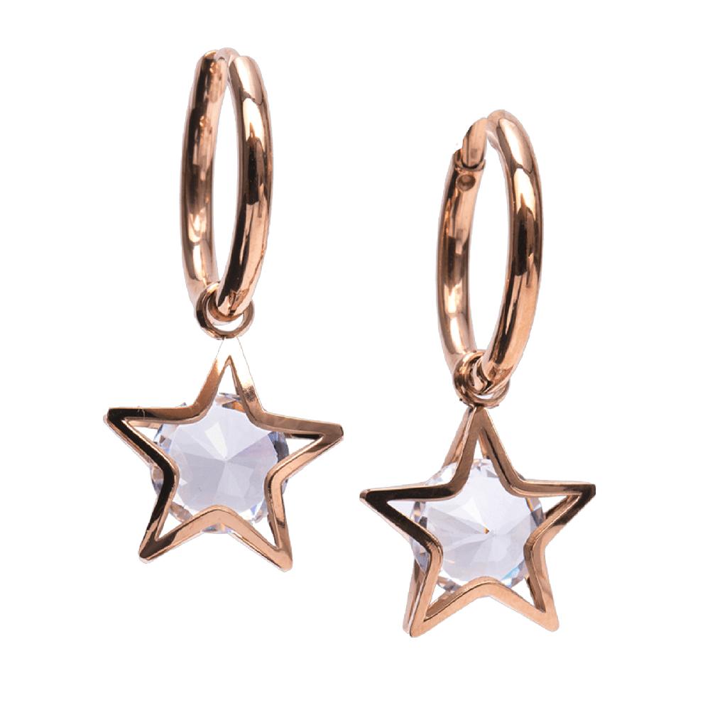 Foto 3 pulgar | Aretes de Mujer Arracadas con Estrellas Colgantes Luckyly, Modelo Cira