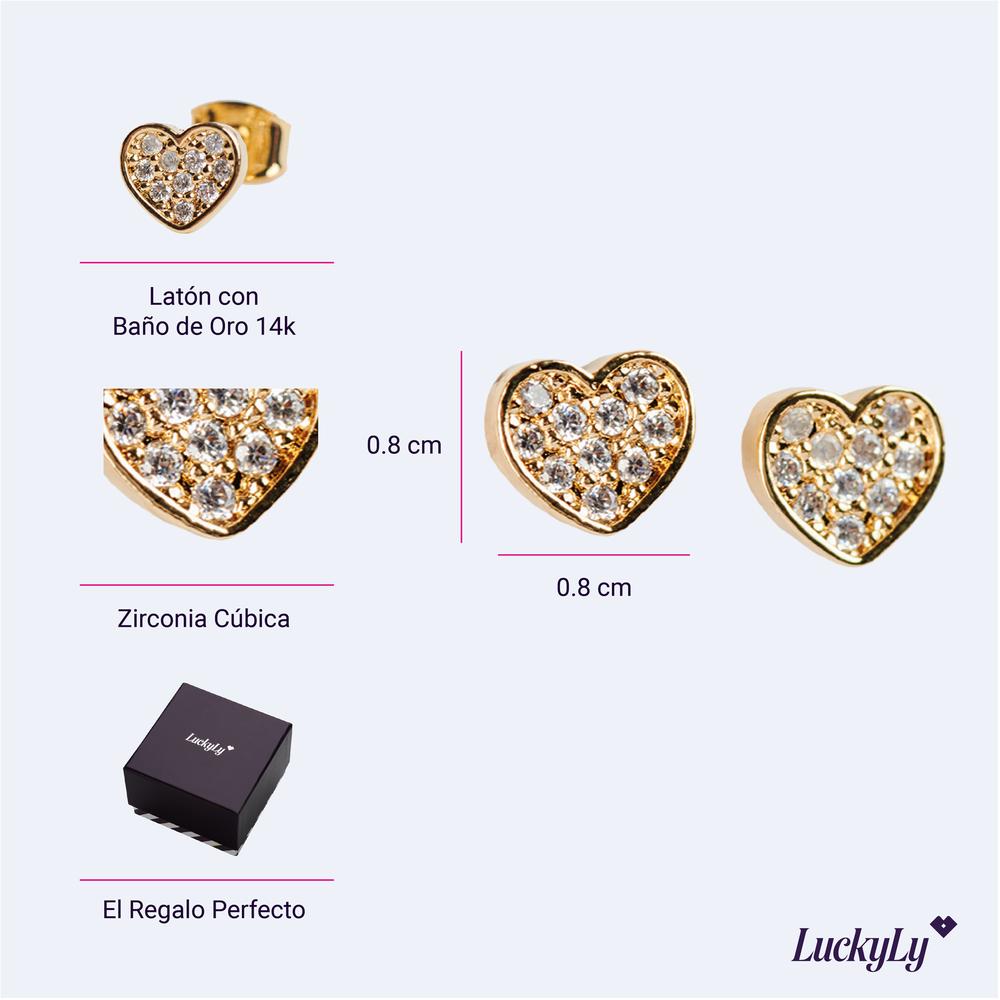 Foto 4 | Aretes Mujer de Corazón Luckyly, Modelo Melody Oro