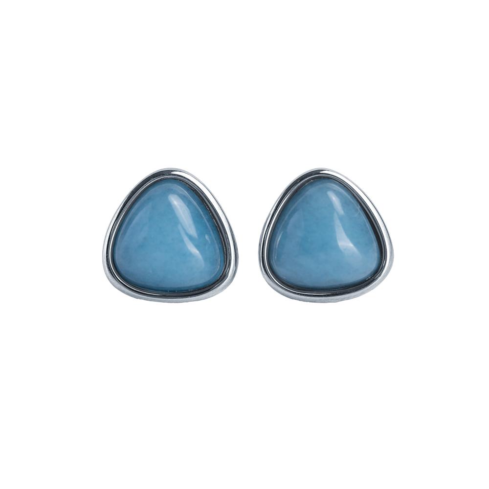 Foto 2 pulgar | Aretes Mujer con Piedra Natural Luckyly, Modelo Aline Azul