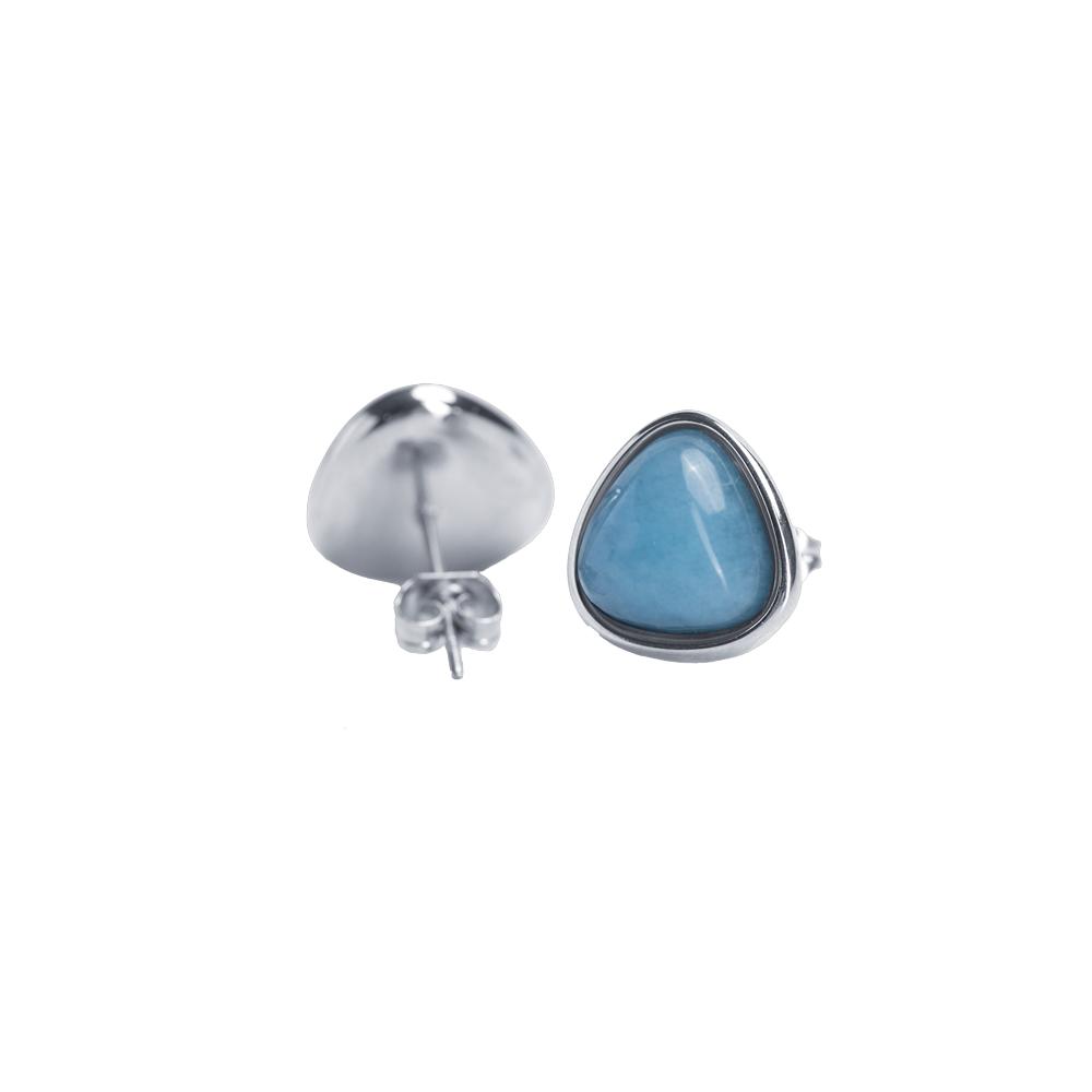 Foto 4 pulgar | Aretes Mujer con Piedra Natural Luckyly, Modelo Aline Azul