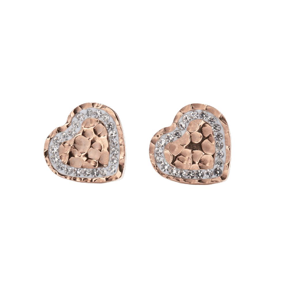 Foto 4 pulgar | Aretes para Mujer de Corazón tipo Broqueles Luckyly, Modelo Frida Oro Rosa