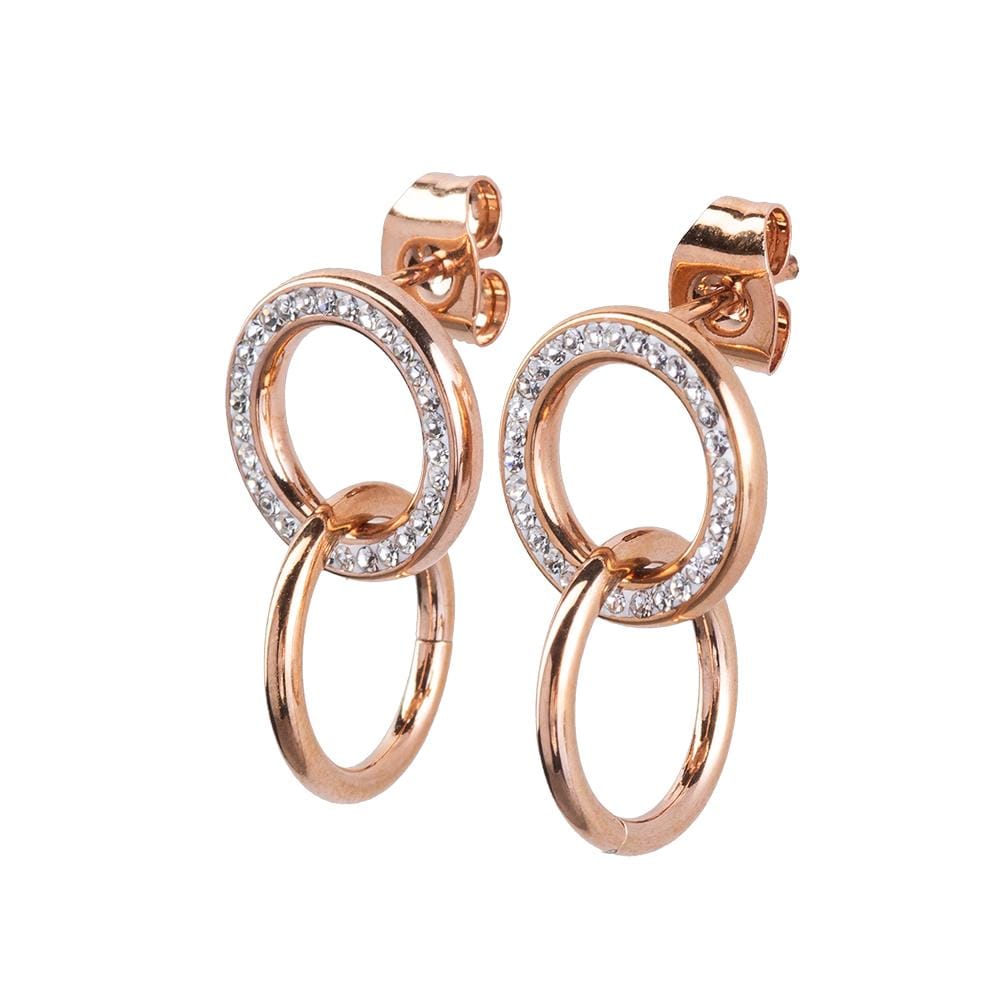 Aretes Para Mujer Aros Entrelazados Luckuly, Modelo Amy Oro Rosa $359