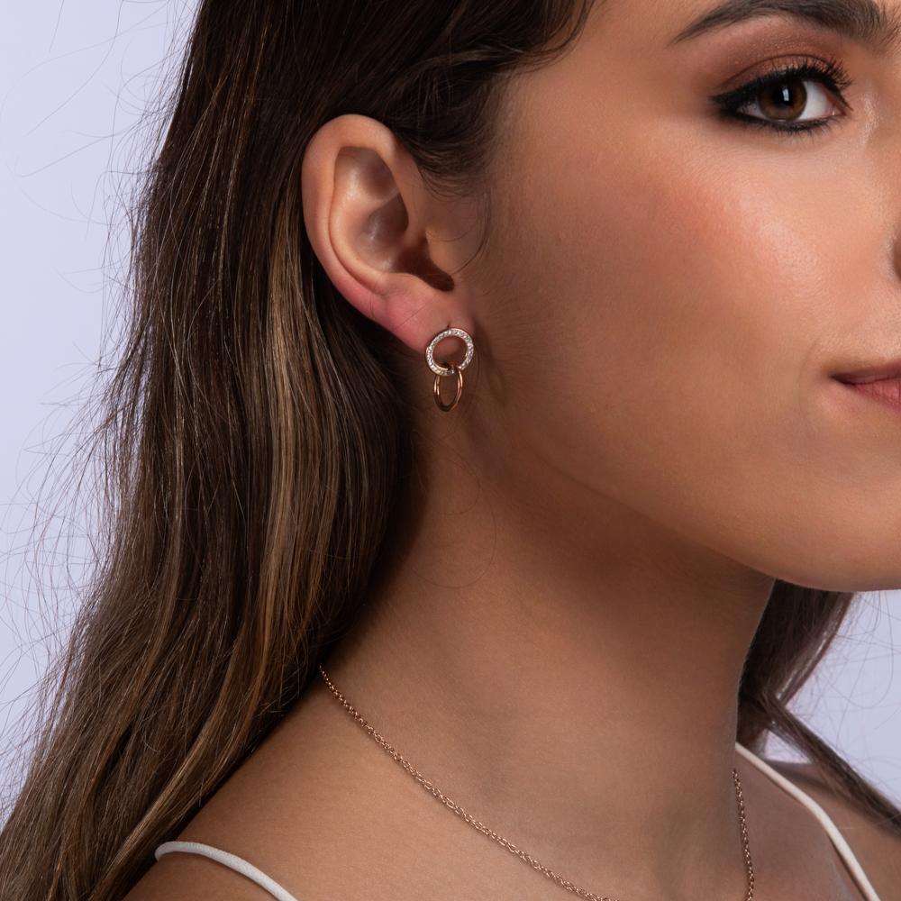 Foto 4 | Aretes Para Mujer Aros Entrelazados Luckuly, Modelo Amy Oro Rosa