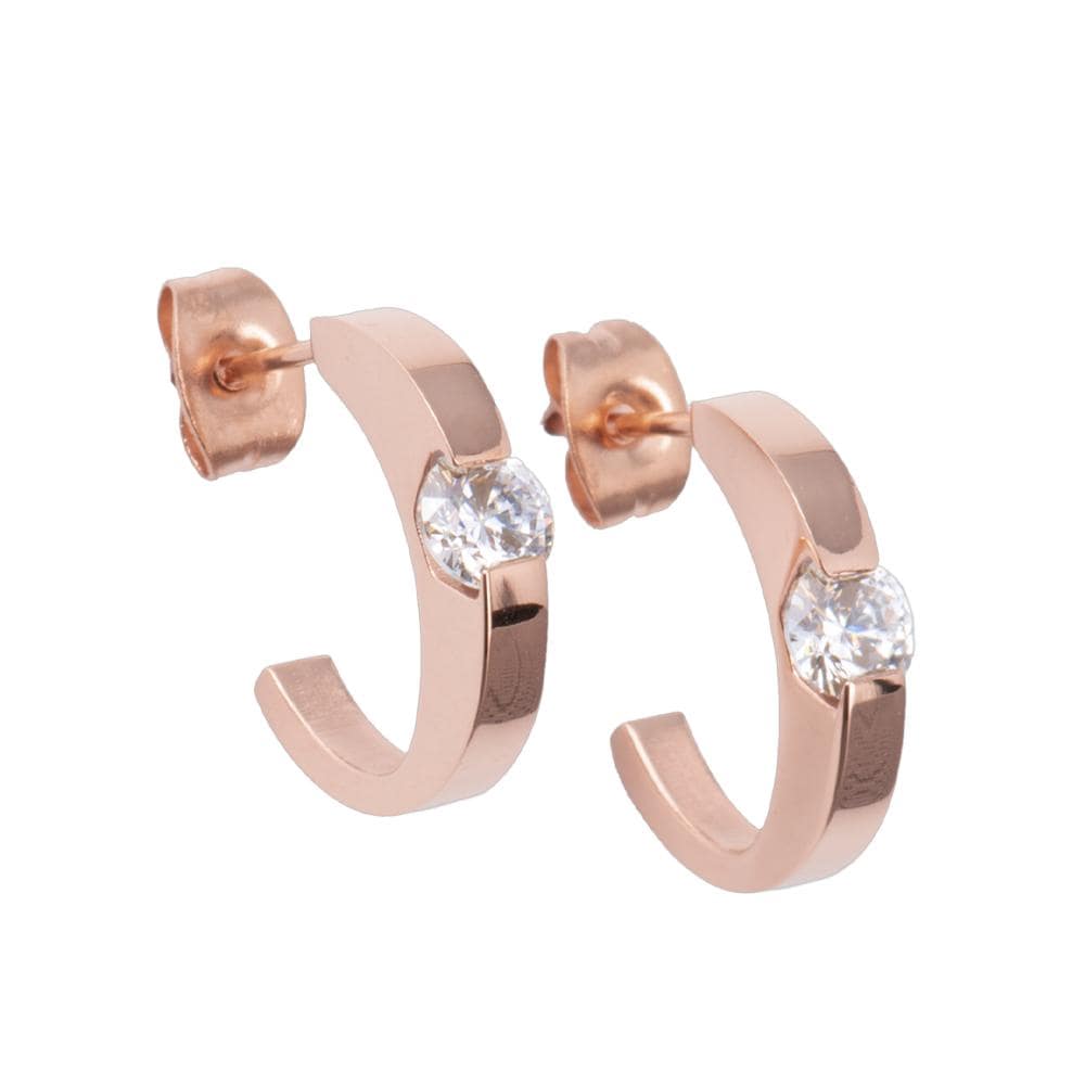 Aretes Arracadas de Media Luna Modelo Gala color Rosa para Mujer $339
