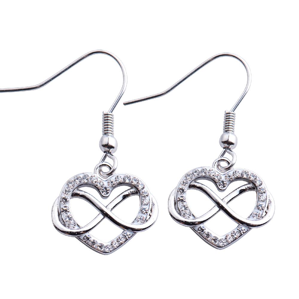 Aretes para Mujer Corazón Infinito Luckyly, Modelo Natty Plata $399