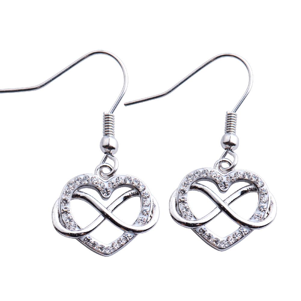 Aretes para Mujer Corazón Infinito Luckyly, Modelo Natty Plata