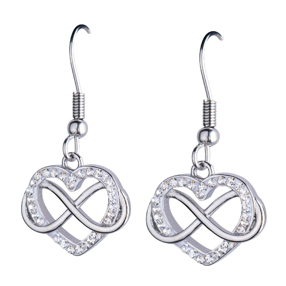 Foto 3 pulgar | Aretes para Mujer Corazón Infinito Luckyly, Modelo Natty Plata