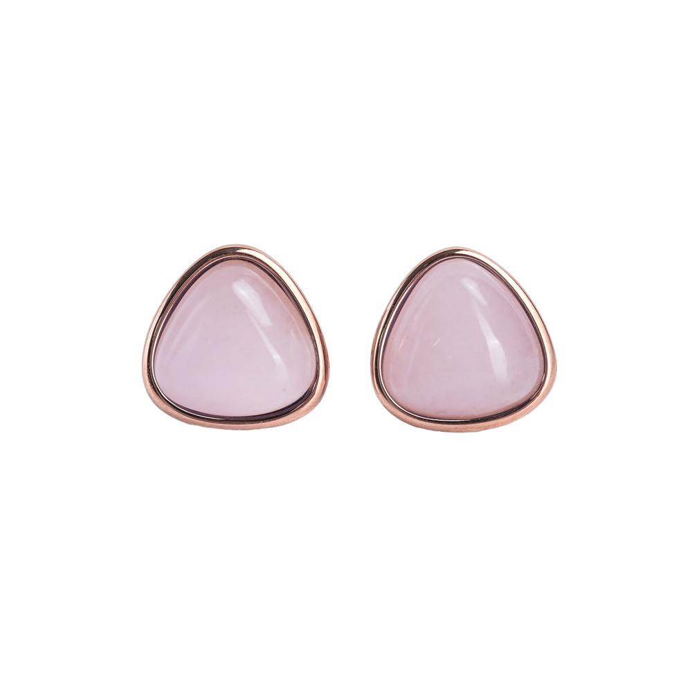 Aretes Mujer con Piedra Natural Luckyly, Modelo Aline Rosa