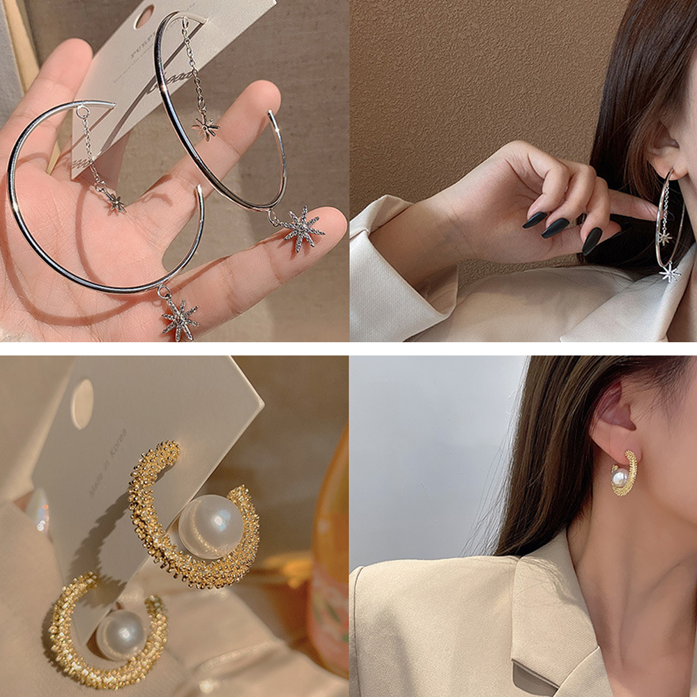 Foto 4 pulgar | Venta Internacional-pendientes De Aleación Con Forma Geométrica, 9 Pares Para Mu