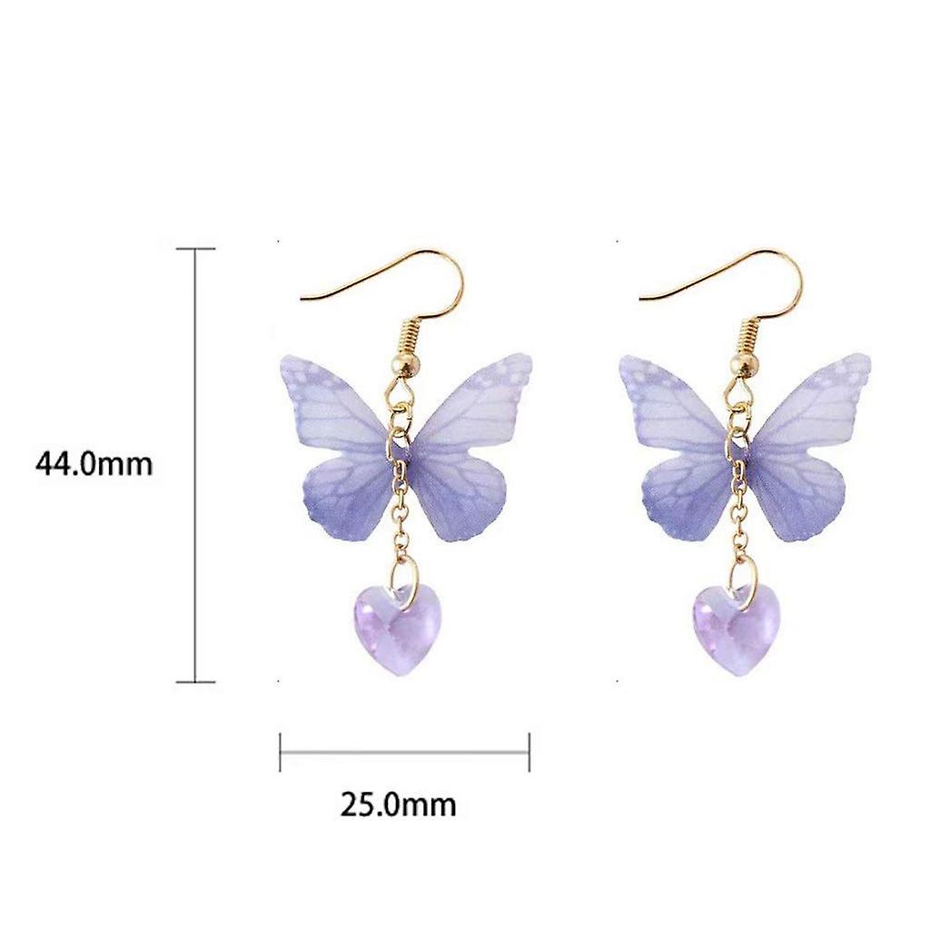 Foto 4 pulgar | Venta Internacional- Aretes Asimétricos de Aleación Diseño de Mariposas