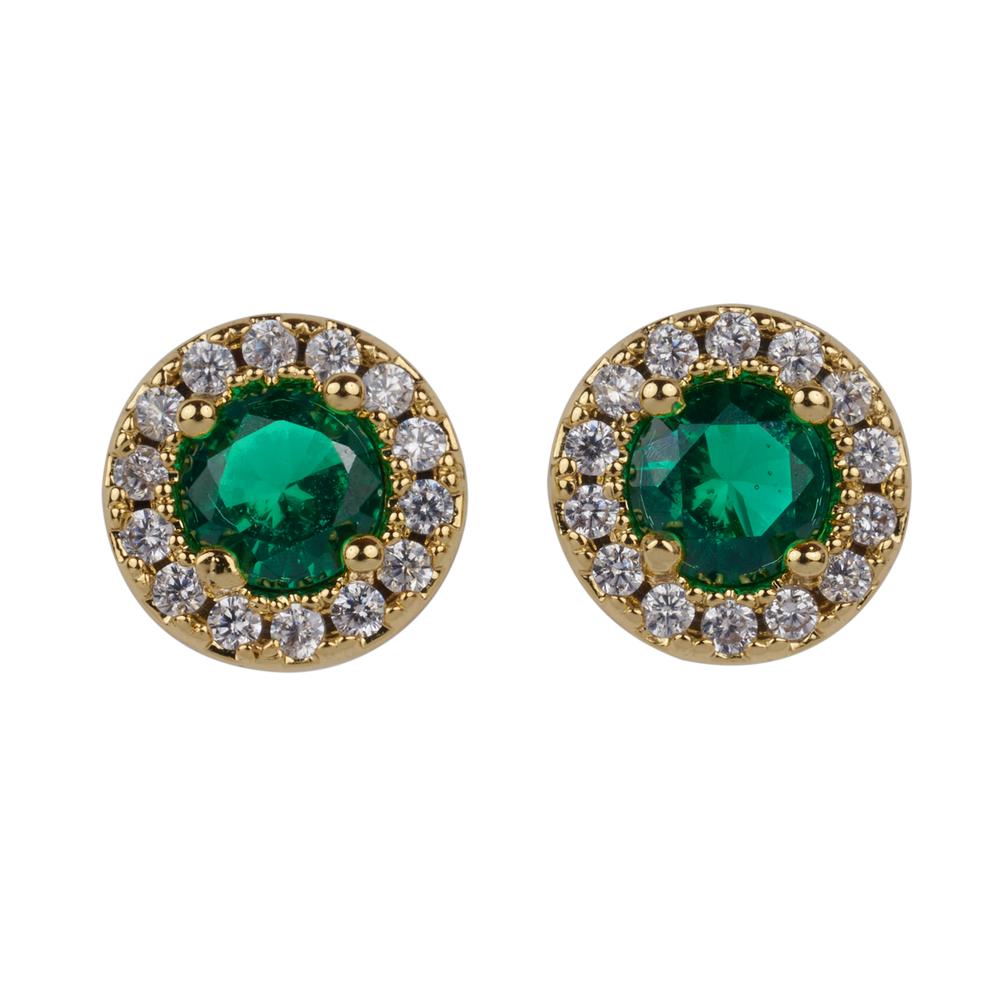 Foto 4 pulgar | Aretes para Mujer Luckyly con Zirconias Verdes