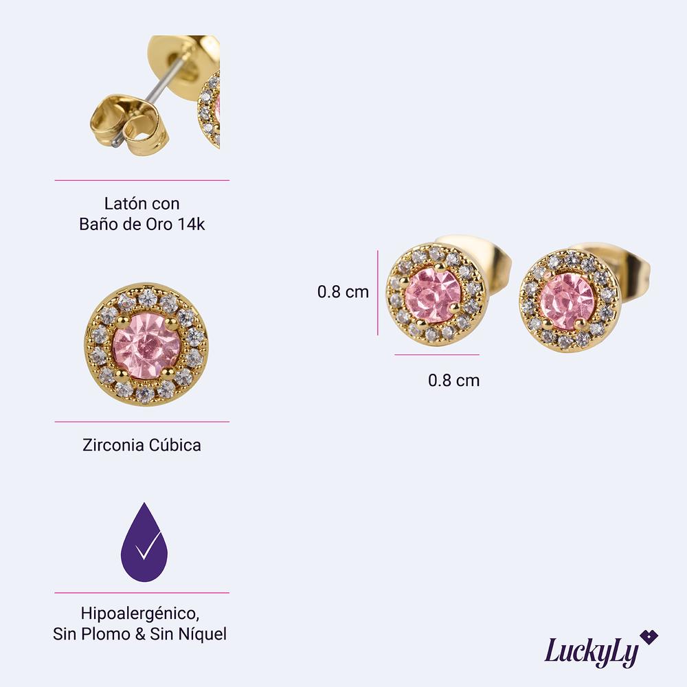 Foto 7 pulgar | Aretes para Mujer Luckyly con Zirconias Judy