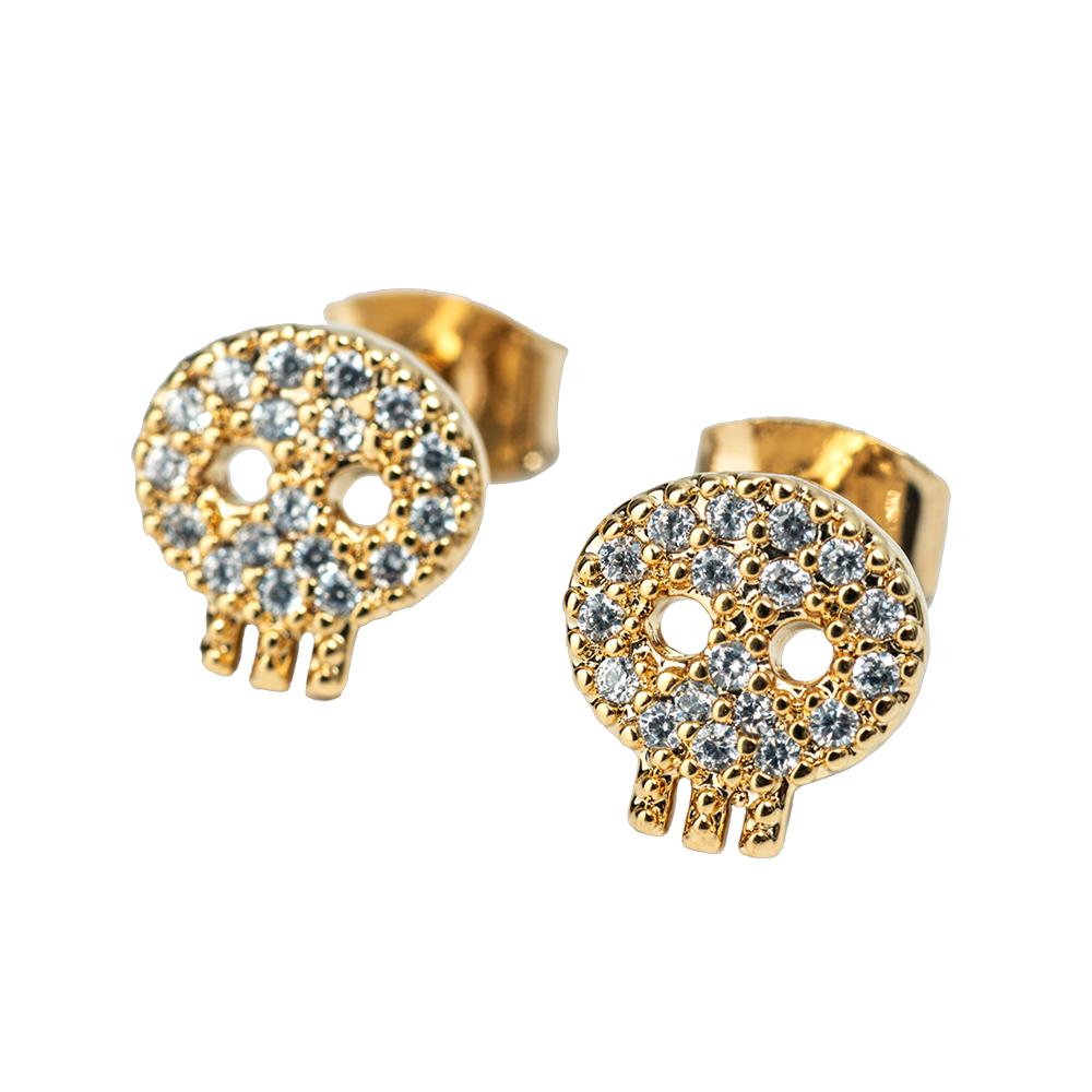 Foto 2 pulgar | Aretes Mujer Calavera Zirconia Cúbica, Regalos Mujer Luckyly