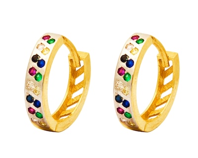 Foto 1 | Arete Huggie Horoz Ci62 Oro 10k Multicolor