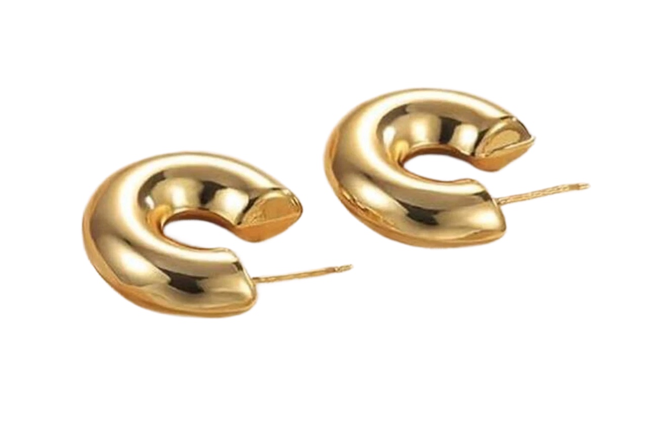 Aretes Tipo Chunk Para Mujer Mink - Dorados