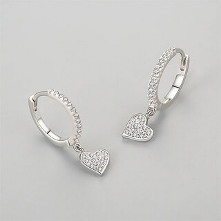 Foto 2 | Aretes Huggies Colgante con Corazón
