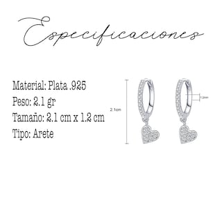 Foto 4 | Aretes Huggies Colgante con Corazón