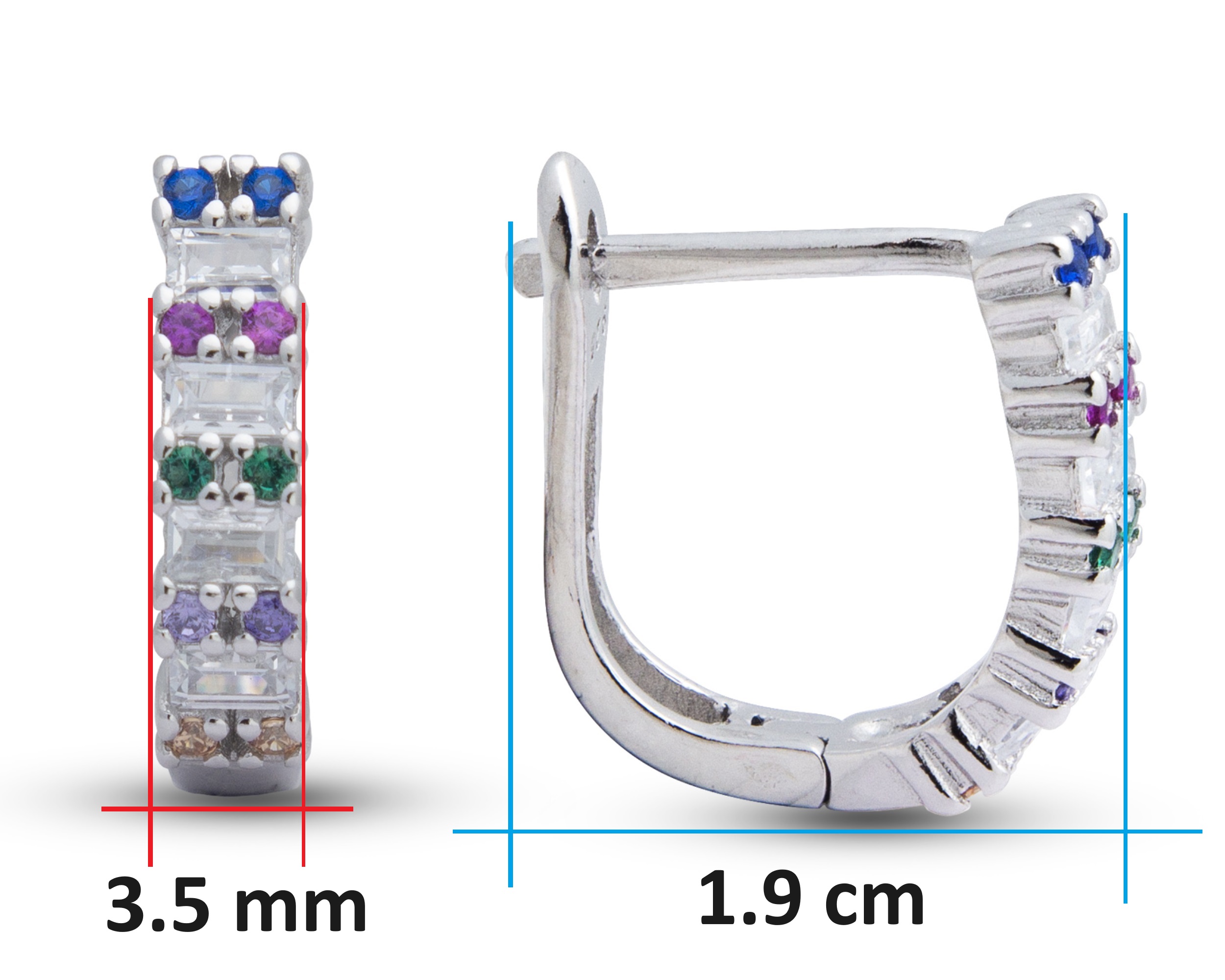 Foto 5 | Arete Circonias Multicolores Plata 0.925 Horoz Cp902