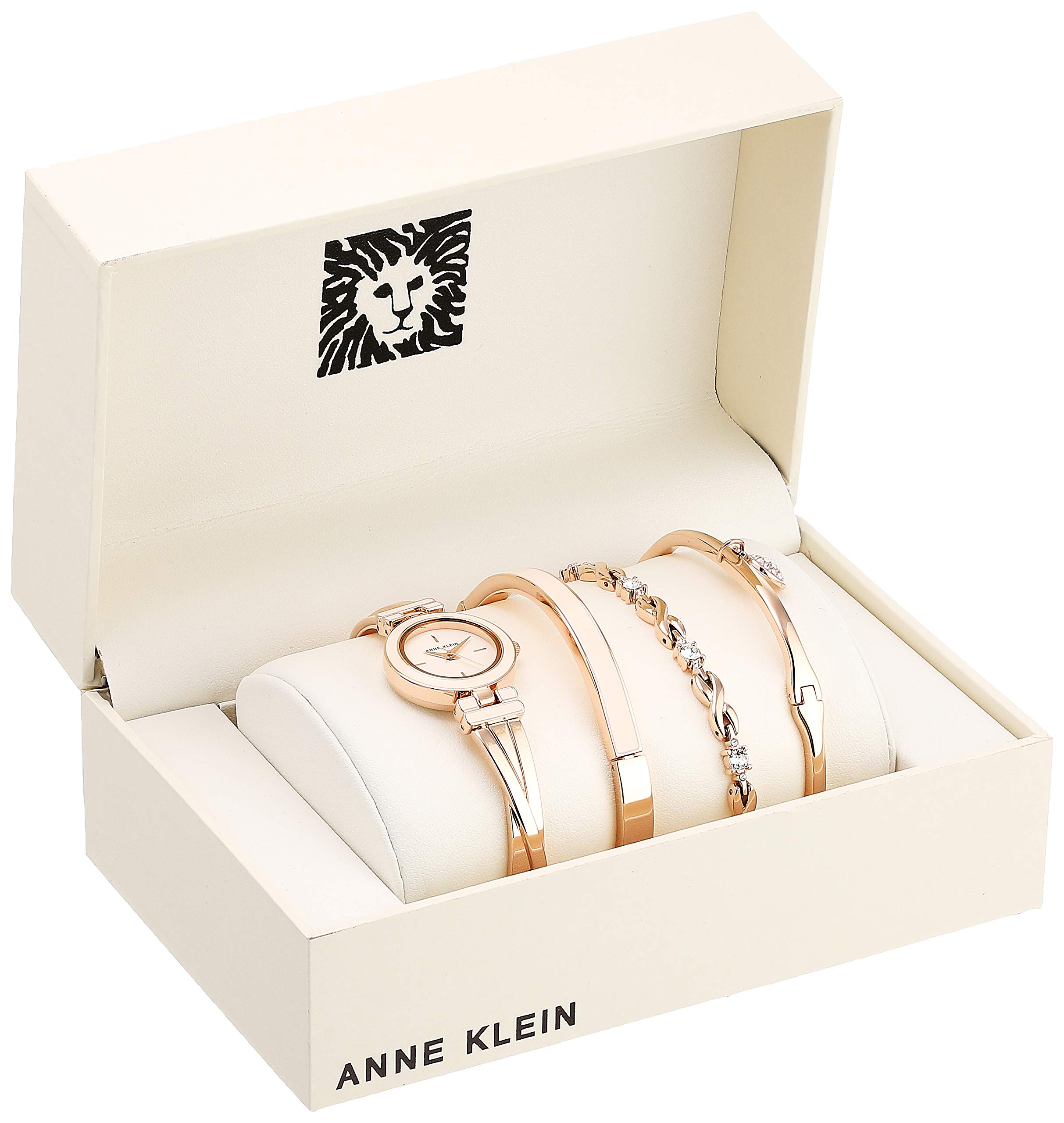 Foto 2 | Set de Reloj y Pulseras Anne Klein para Mujer con Detalles en Cristal 4 Piezas - Venta Internacional