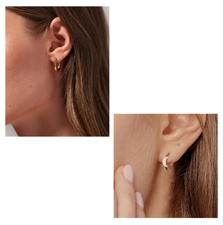 Foto 6 | Aretes De Laminado De Oro 14k Para Mujer Belug 6 Pares