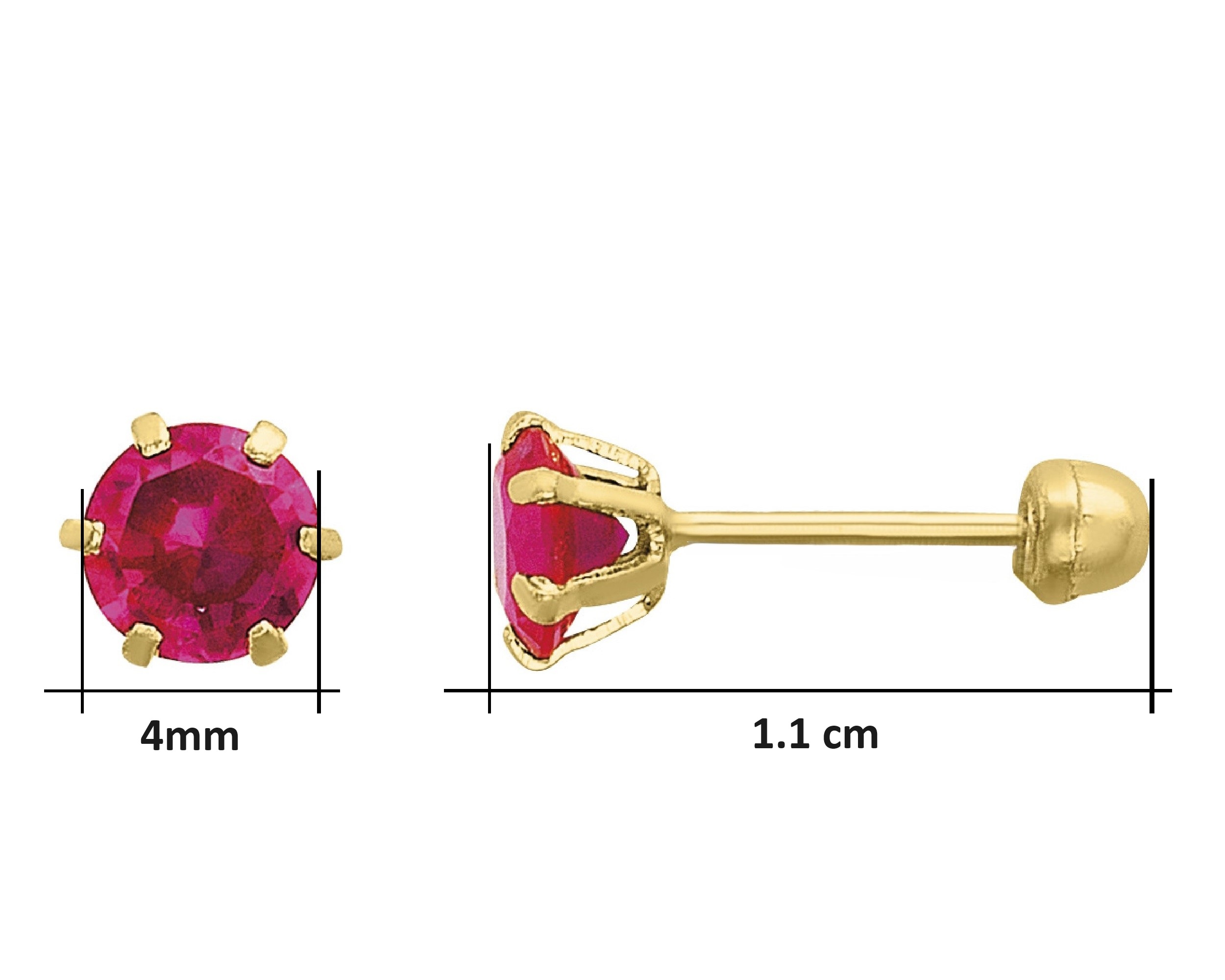 Foto 5 pulgar | Broquel Piedra Roja 4mm Horoz 10k C443