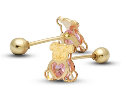 Foto 3 | Broquel Osito Circonia Rosa Horoz 10k C557
