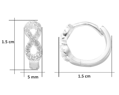 Foto 5 | Arete Huggie Infinito Horoz Plata .925 Cp274