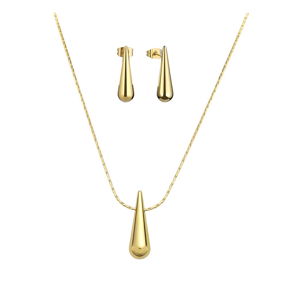 Set De Collar Y Aretes Enso Acero Inoxidable Mujer Ejs3332g Dorado