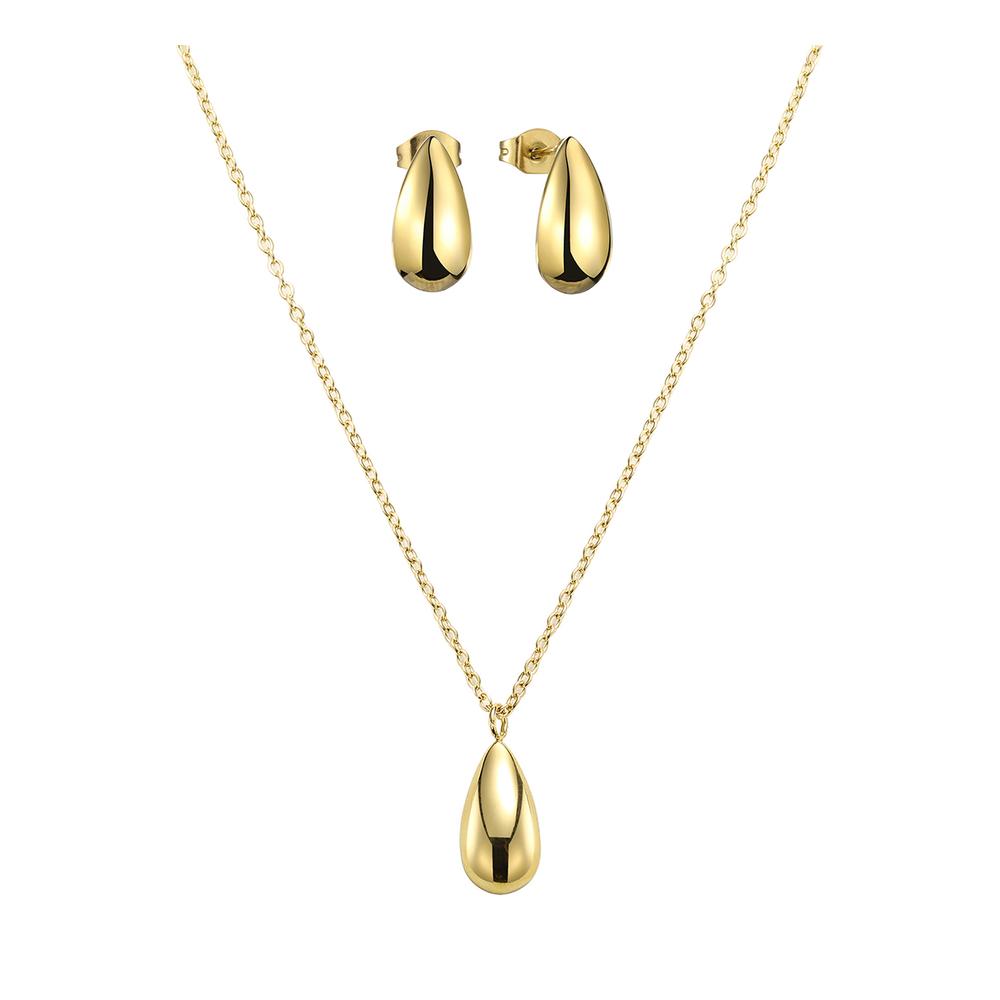 Set De Collar Y Aretes Enso Acero Inoxidable Mujer Ejs3333g Dorado