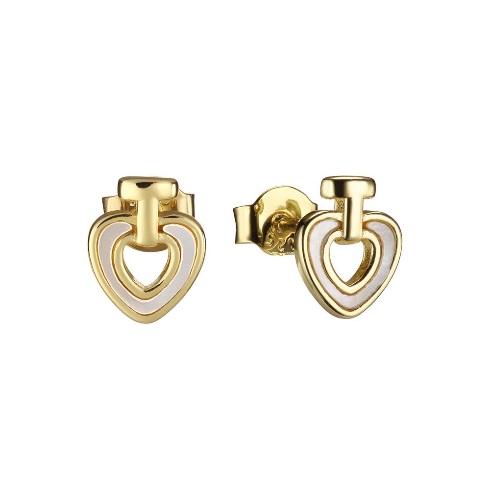 Aretes Plata Fina 925 Enso Para Mujer Ese112g Dorado