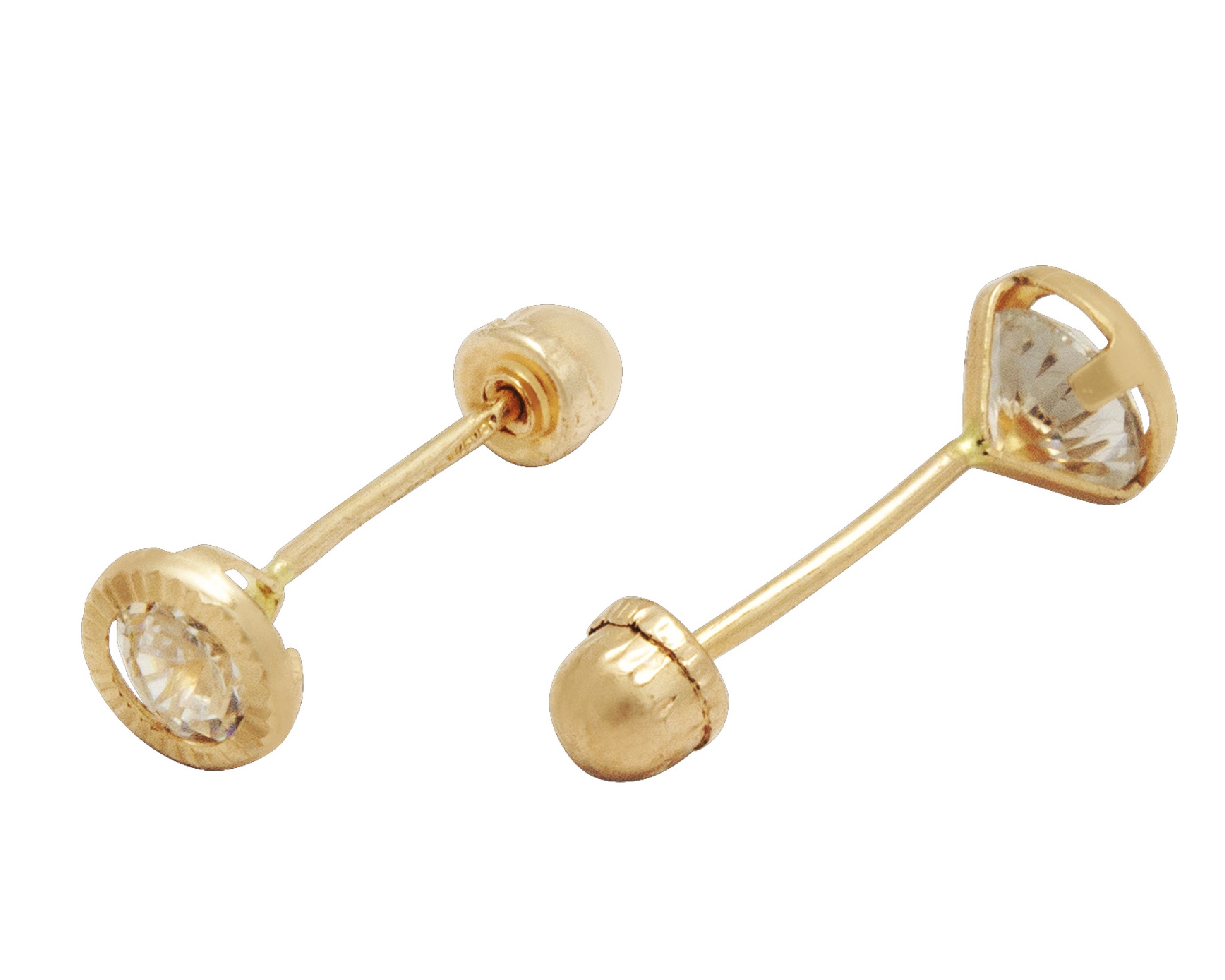 Foto 4 pulgar | Broquel Circulo Diamantado 4mm Horoz 10k C1147