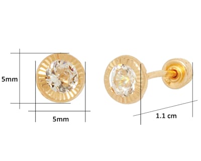 Foto 6 | Broquel Circulo Diamantado 4mm Horoz 10k C1147