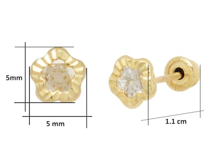 Foto 6 | Broquel Flor Diamantada 4mm Horoz 10k C1146