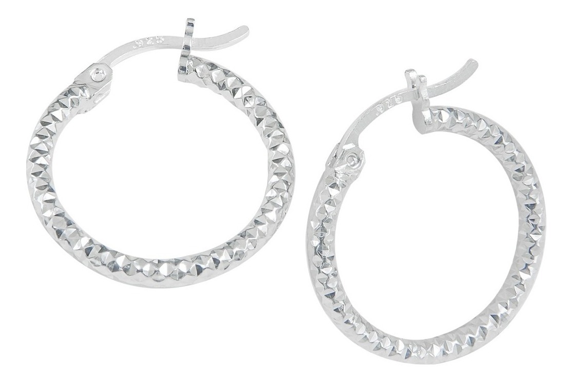 Foto 2 | Arete Arracada De Plata 925 Diamantad Panal Para Mujer 12 Mm
