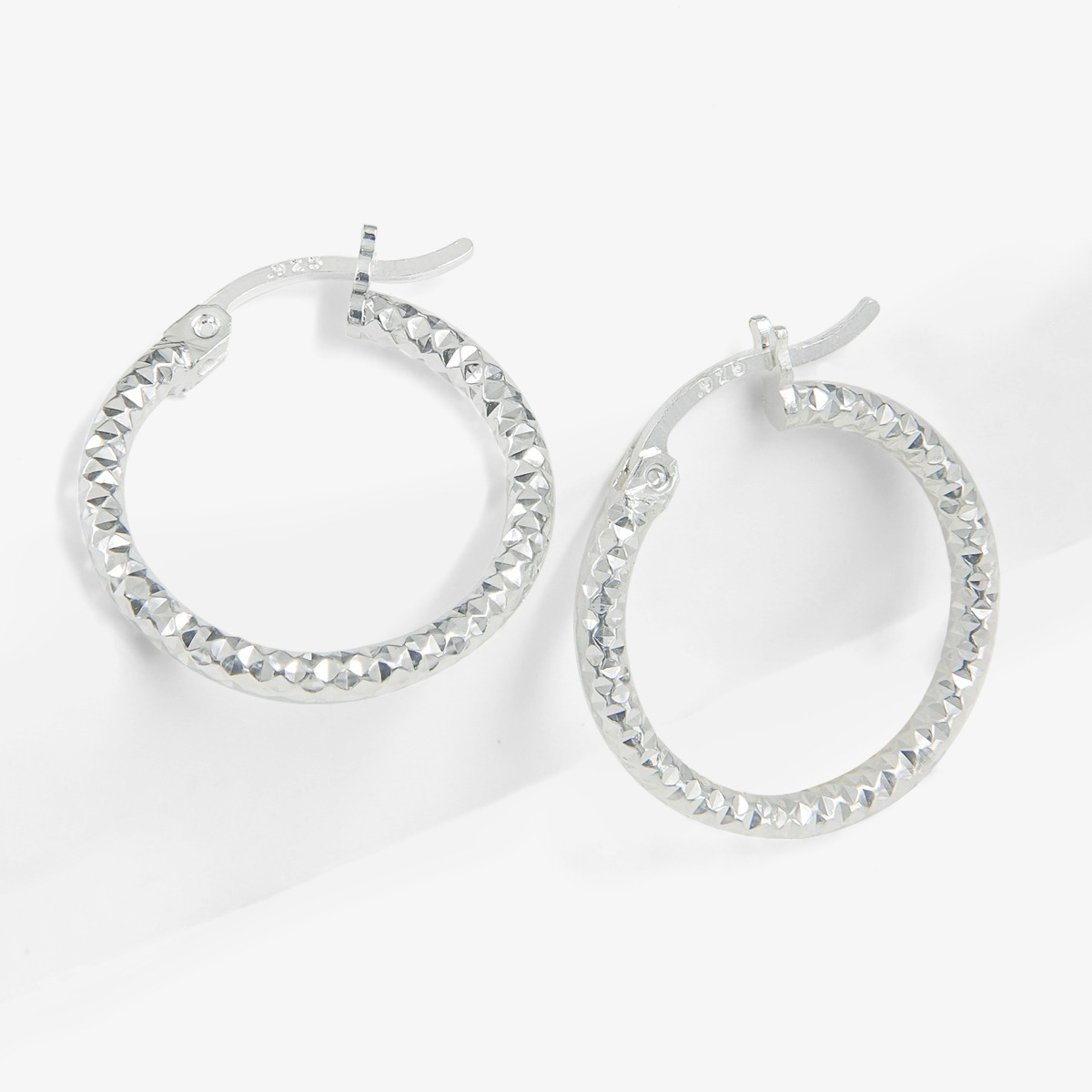 Foto 4 | Arete Arracada De Plata 925 Diamantad Panal Para Mujer 12 Mm