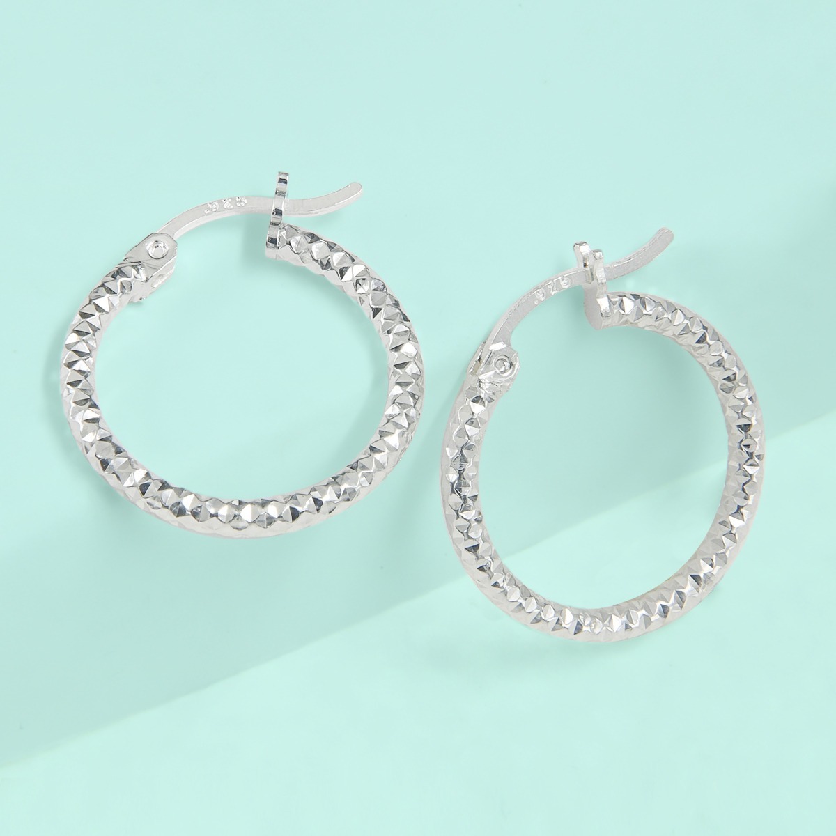 Foto 5 | Arete Arracada De Plata 925 Diamantad Panal Para Mujer 12 Mm