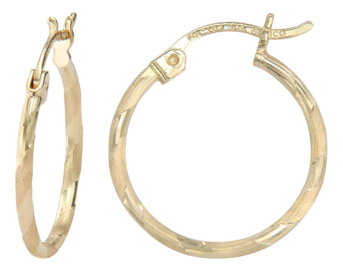 Arete Arracada con Diamantado Cordon Blue de Oro 10k 15 mm $2,899