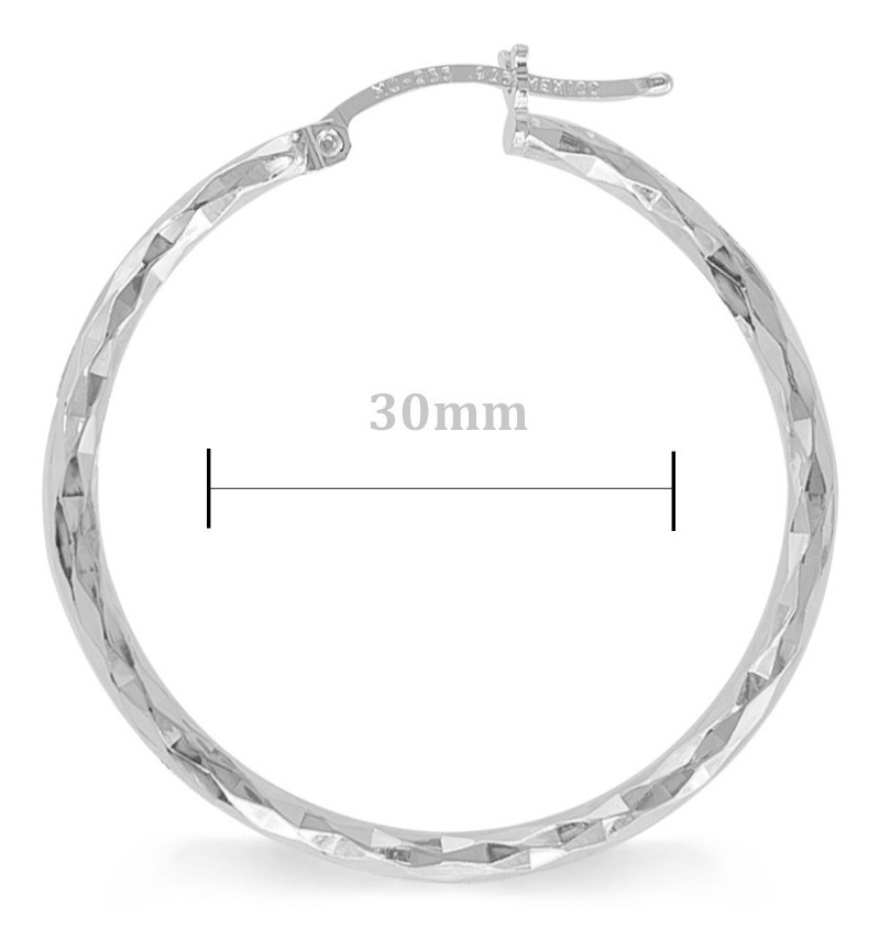 Foto 3 pulgar | Arete Arracada Diamantada De Plata Ley 925 Para Mujer